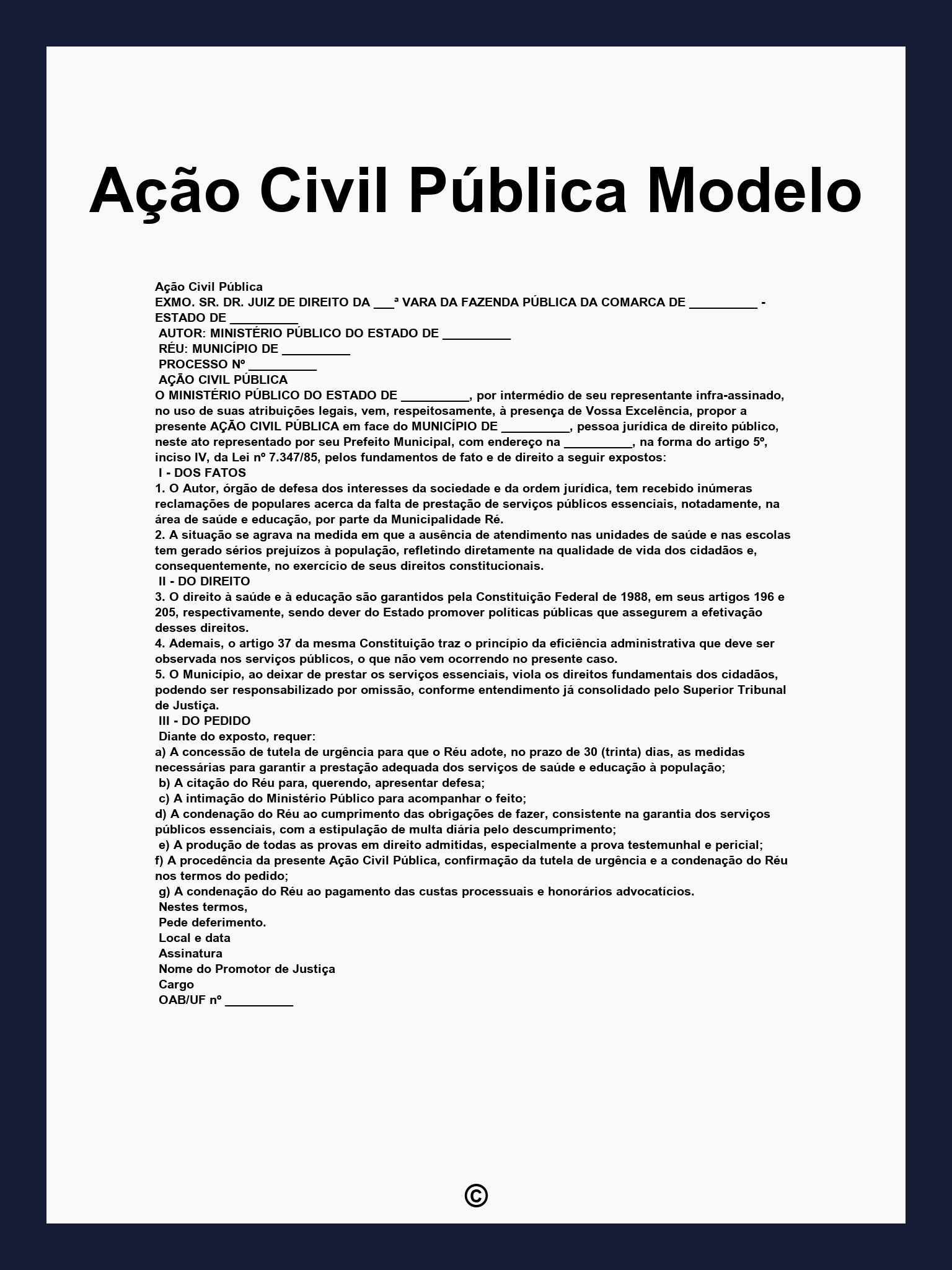 Ação Civil Pública Modelo