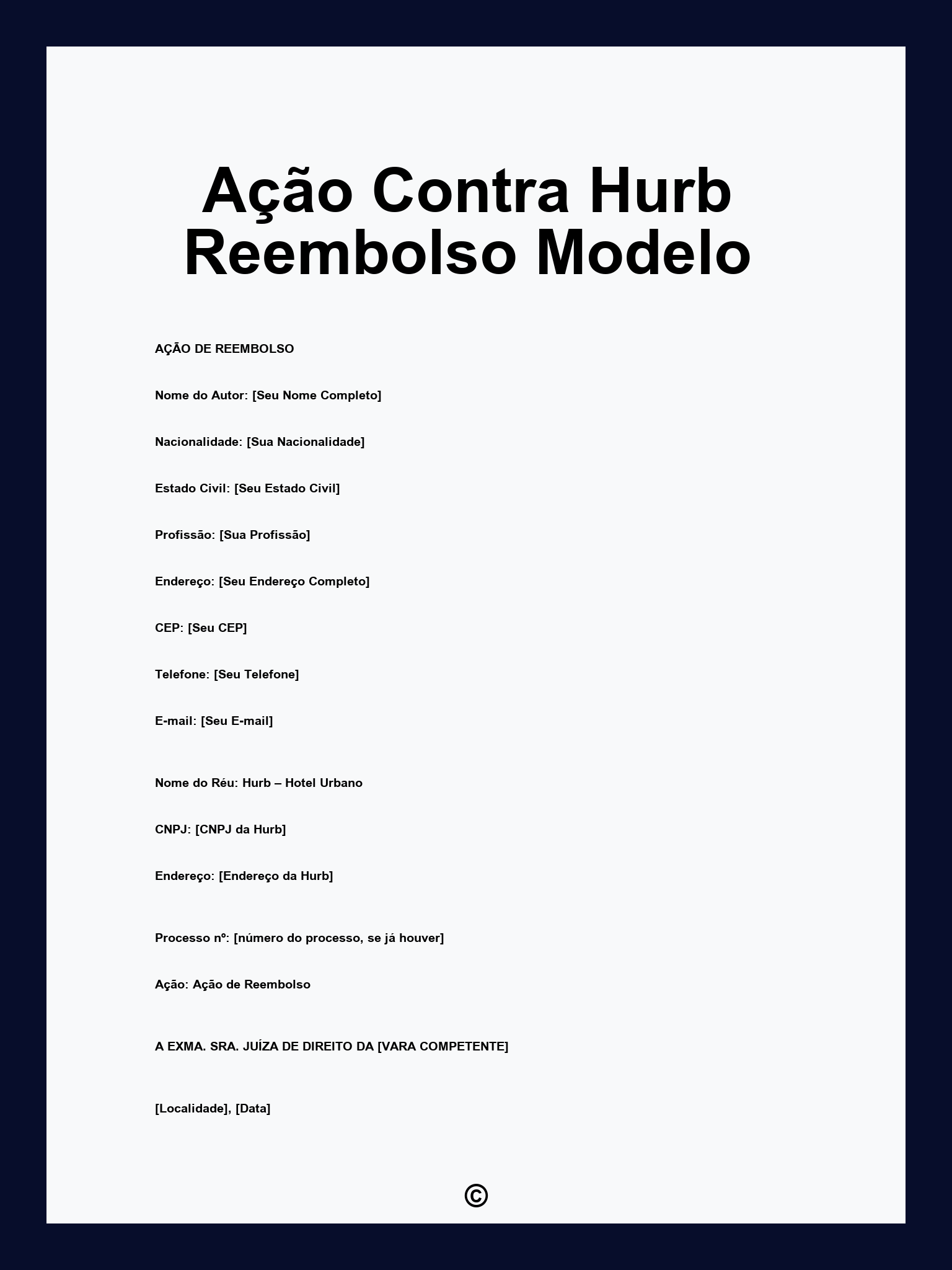 Ação Contra Hurb Reembolso Modelo