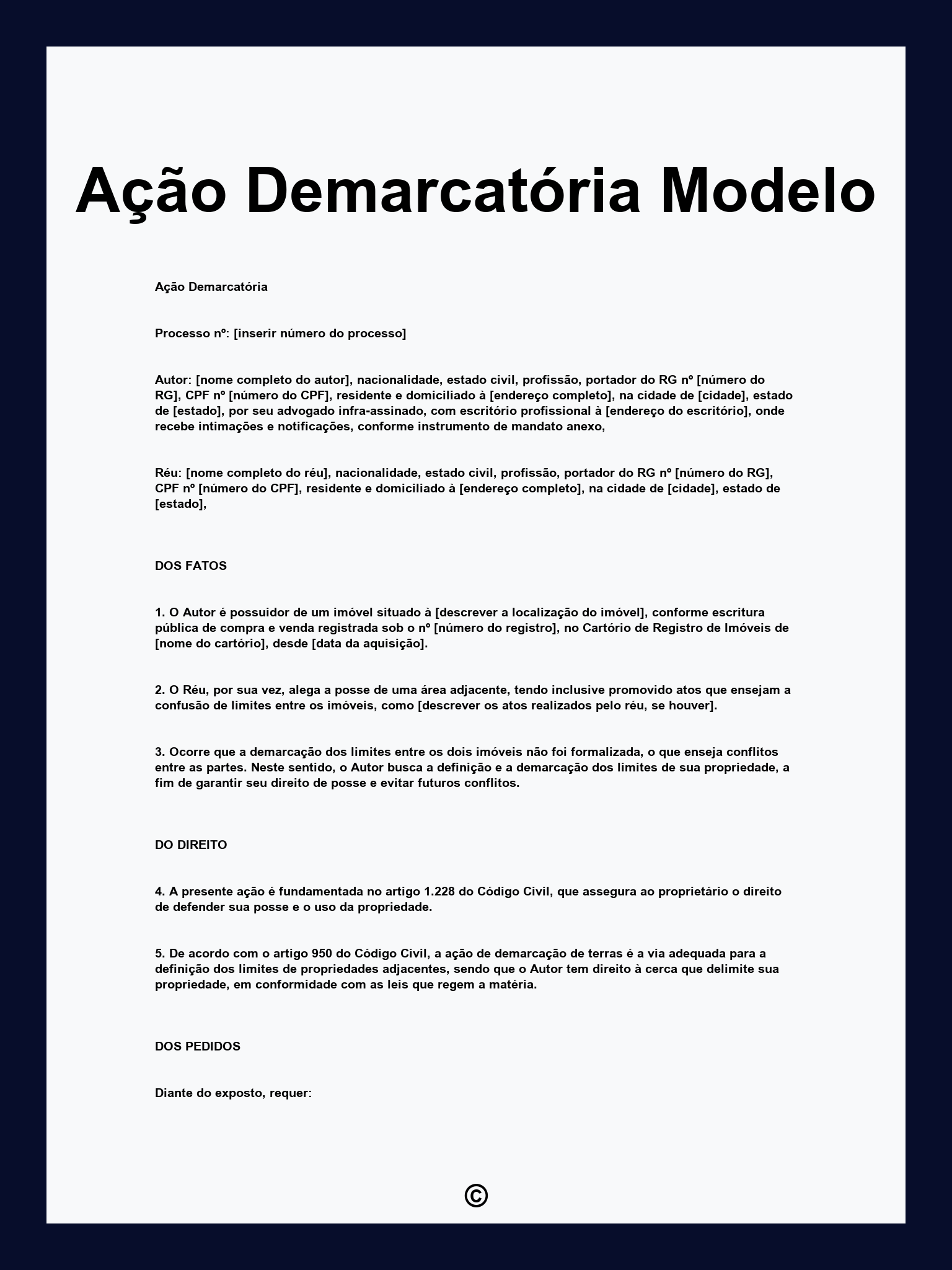 Ação Demarcatória Modelo