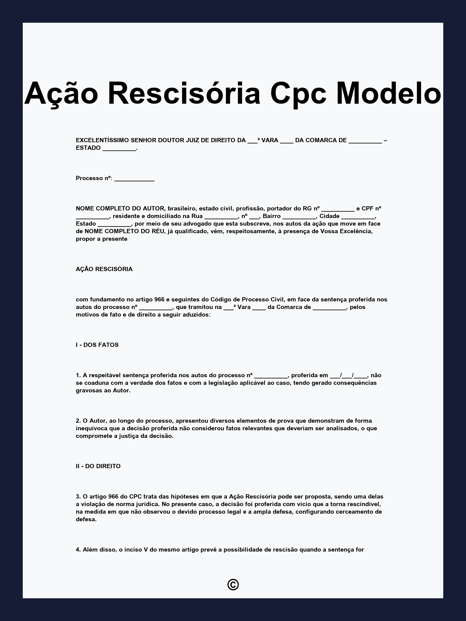 Ação Rescisória Cpc Modelo