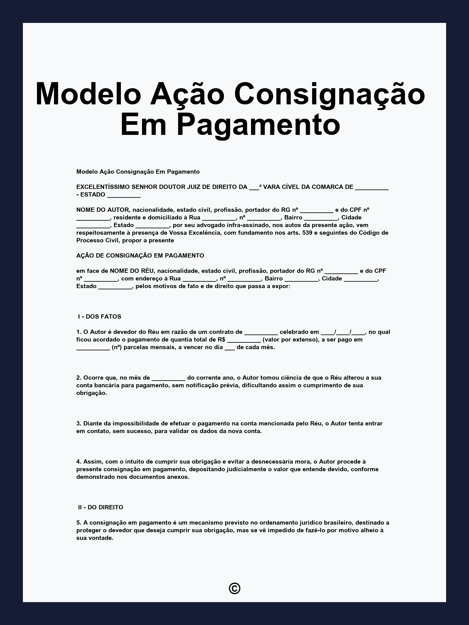 Modelo Ação Consignação Em Pagamento