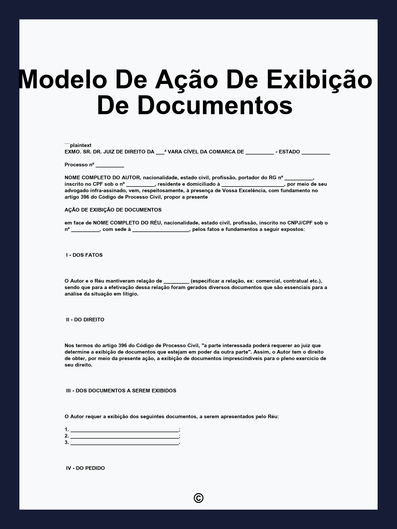 Modelo De Ação De Exibição De Documentos
