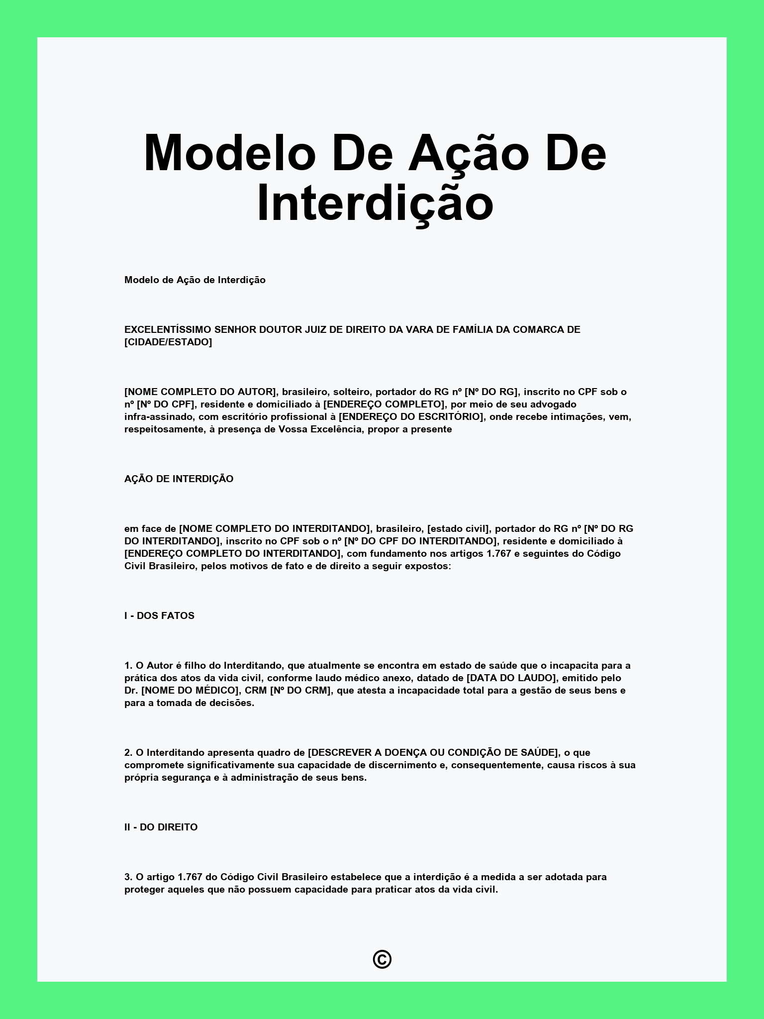 Modelo De Ação De Interdição