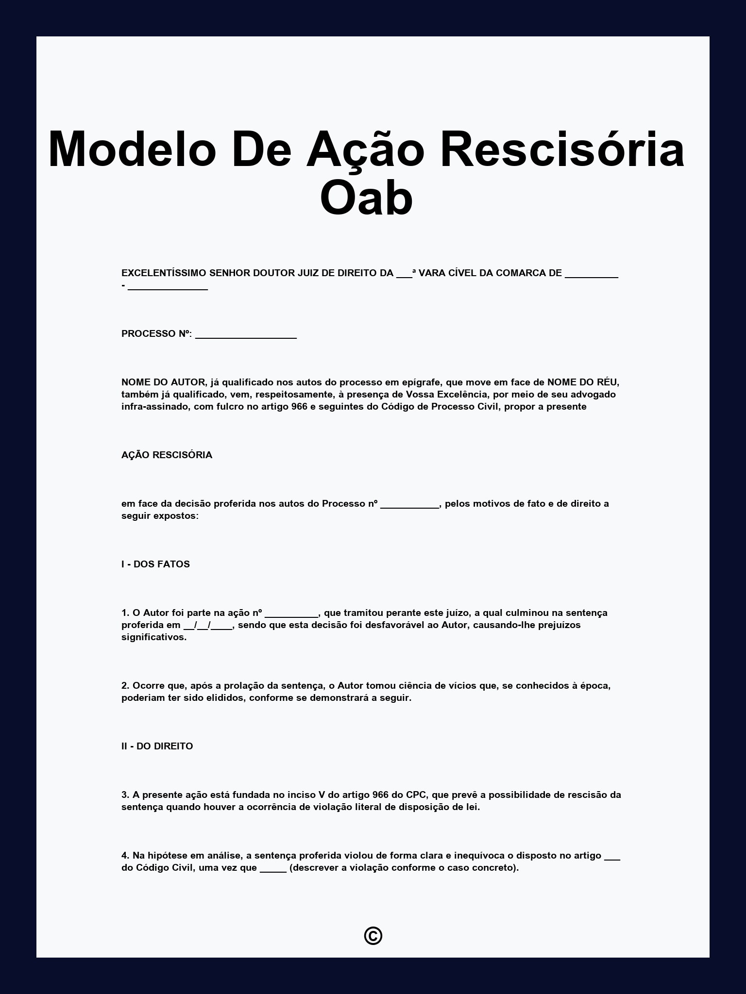 Modelo De Ação Rescisória Oab