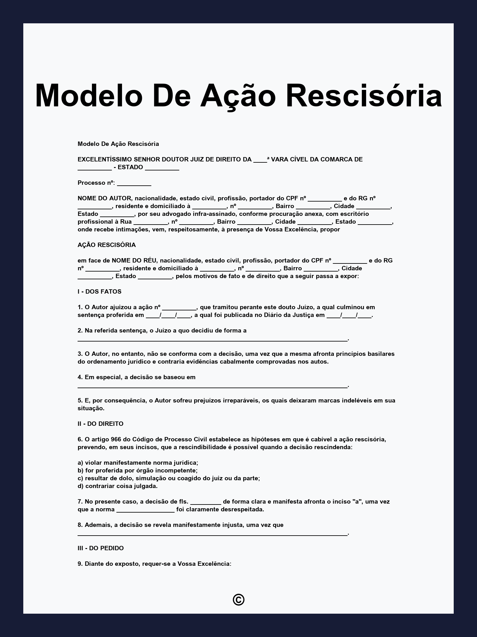 Modelo De Ação Rescisória