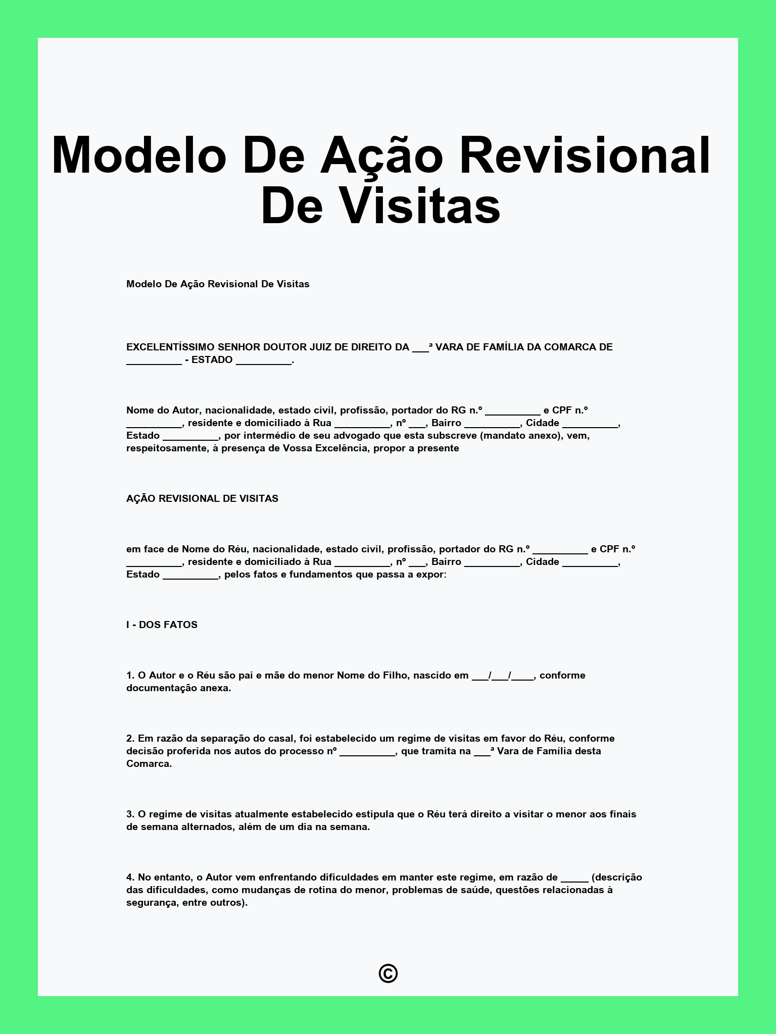 Modelo De Ação Revisional De Visitas